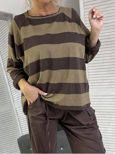 BLUZKA MUMU PASKI OLIWKA&BRONZE