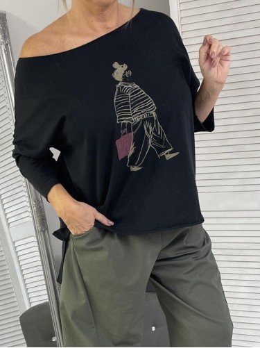 BLUZKA LASER LADY BLACK