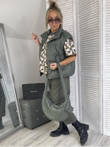 BLUZA JOY FLOVERS OLIWKA