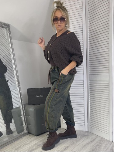 SPODNIE JEANS LAMPAS CYNAMON HERBATA