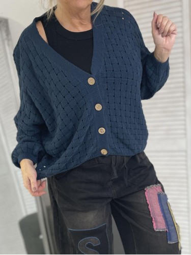 SWETER ROZPINANY PLECIONY GRANAT