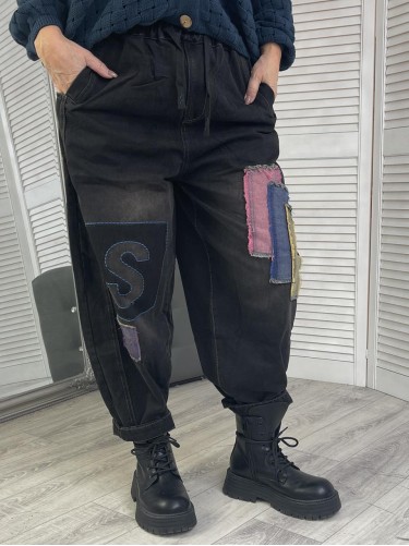 SPODNIE JEANS MULTICOLOUR BLACK