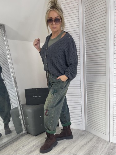 SWETER ROZPINANY PLECIONY STALOWY