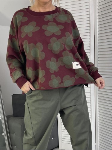 BLUZA JOY FLOVERS BORDO