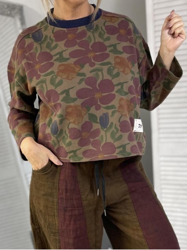 BLUZA JOY FLOVERS MOCCA
