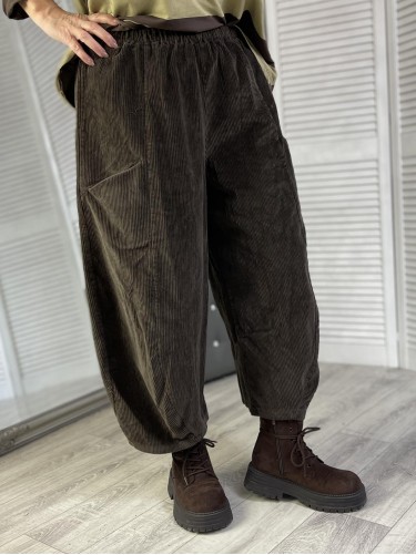 SPODNIE ITALY SZTRUKS BRONZE