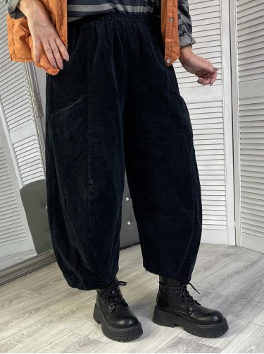 SPODNIE ITALY SZTRUKS BLACK