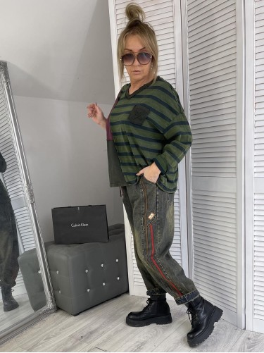 BLUZKA BOHO DEKATYZ MULTI GREEN