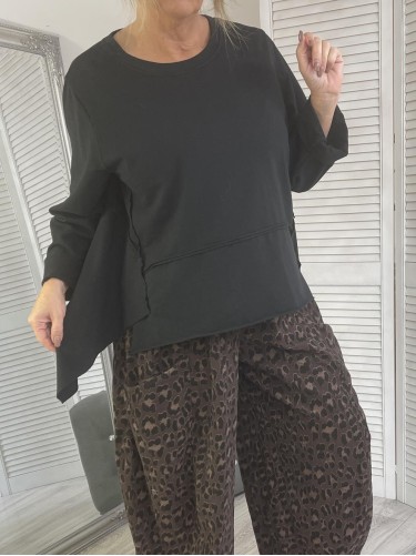 BLUZA ITALY ASYMETRIC BLACK