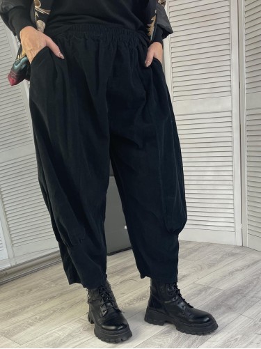 SPODNIE ITALY LILI SZTRUKS BLACK