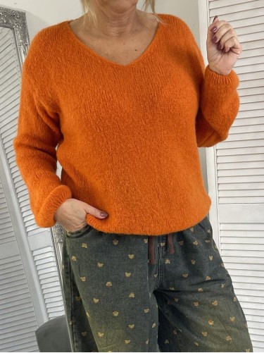 SWETER MAGMA DEKOLT ORANGE