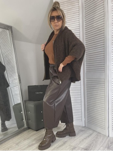 SWETER KAPTUR ROZPINANY BRONZE