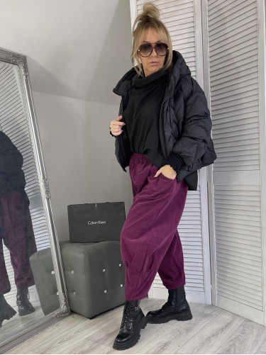 SPODNIE ITALY LILI SZTRUKS BURGUND