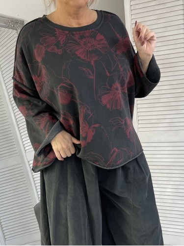 BLUZA MUMU FOLVERS GRAFIT&WIŚNIA