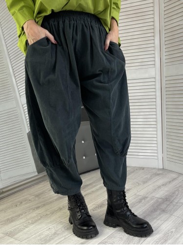 SPODNIE ITALY LILI SZTRUKS GRAFIT
