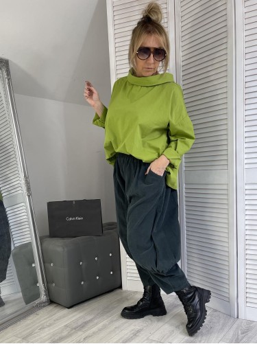 SPODNIE ITALY LILI SZTRUKS GRAFIT