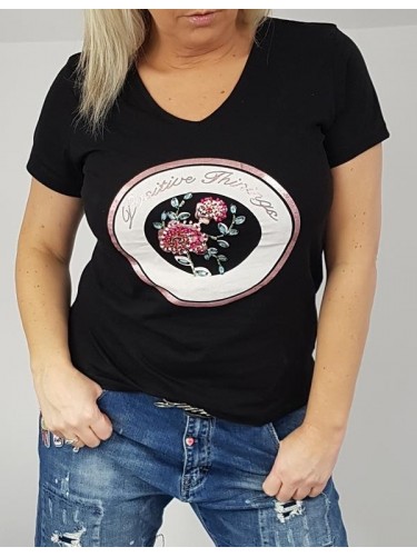 BLUZKA T-SHIRT POSITIVE,BLACK